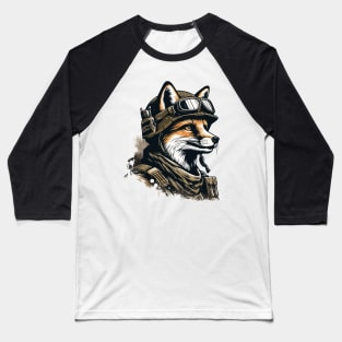 Funny Fox Soldier Baseball T-Shirt